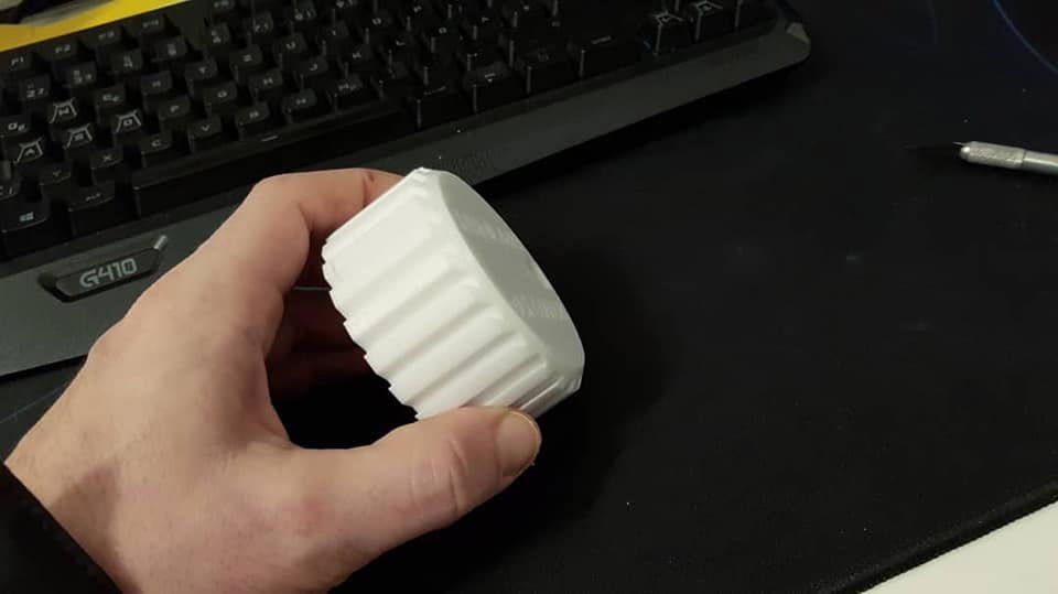 3D printed D5 Pump Cover with my own Sawblade design