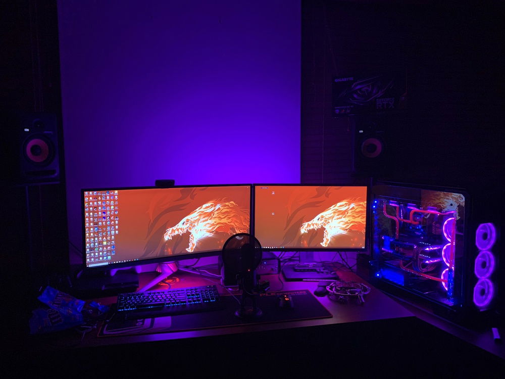 My ambient lighting across the whole setup