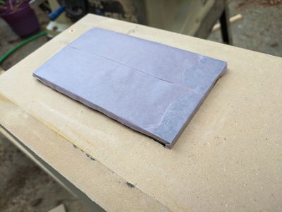 Actual reservoir with tape to protect it, very carefully used to make sure the reservoir hole was *perfect*