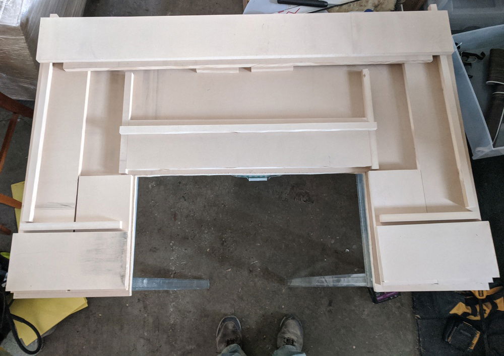 All the individual pieces cut out and dry-fit into place, just to make sure I didn't make any critically bad cuts.