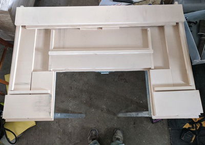 All the individual pieces cut out and dry-fit into place, just to make sure I didn't make any critically bad cuts.