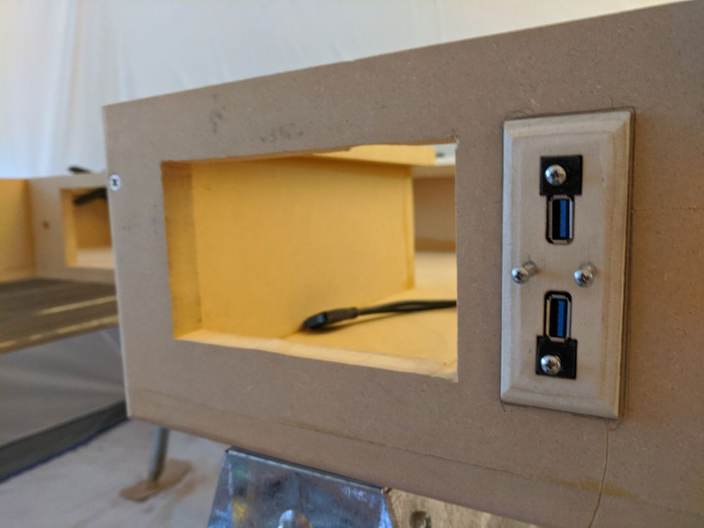 Hole for the right-side reservoir and the custom front I/O I made.