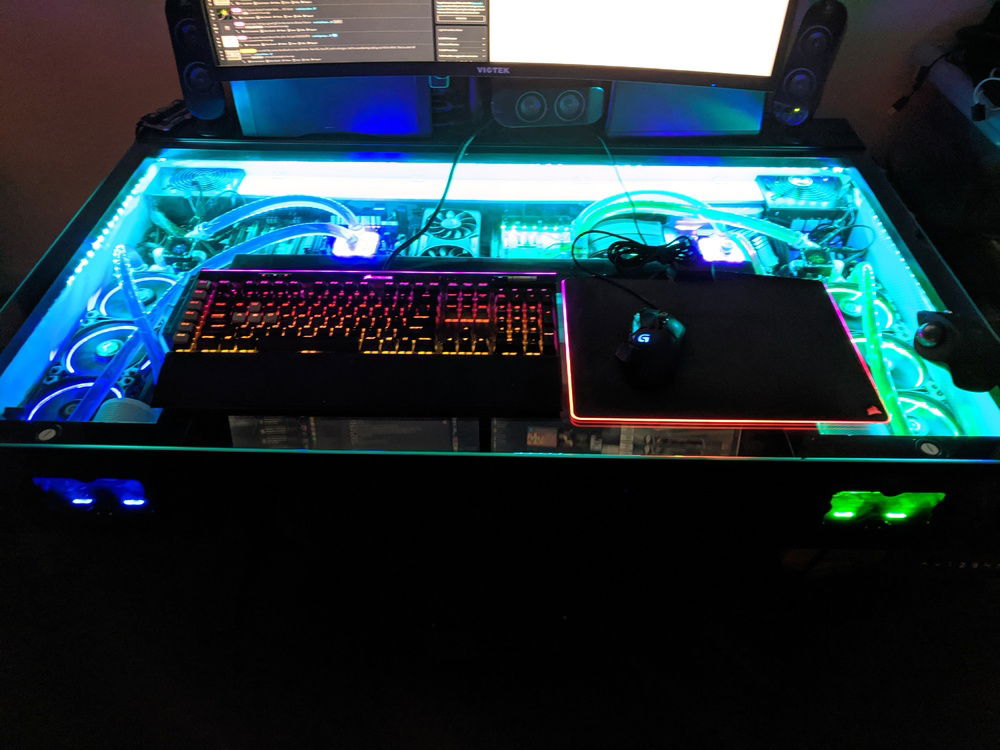 With the glass sheet placed on the desk, the build is officially done!