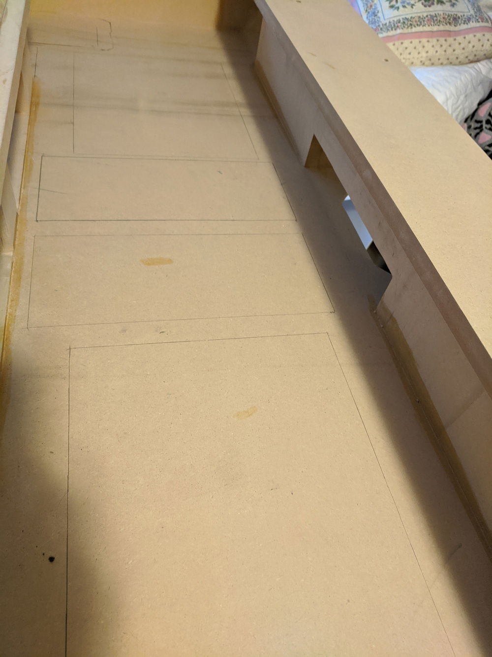 Sketches for placement of the motherboard acrylic mounts and the GPU acrylic mounts.