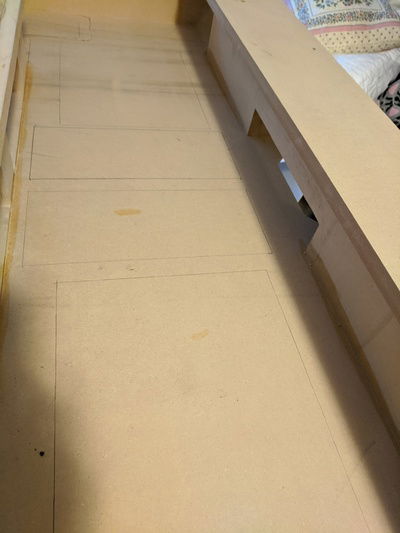 Sketches for placement of the motherboard acrylic mounts and the GPU acrylic mounts.