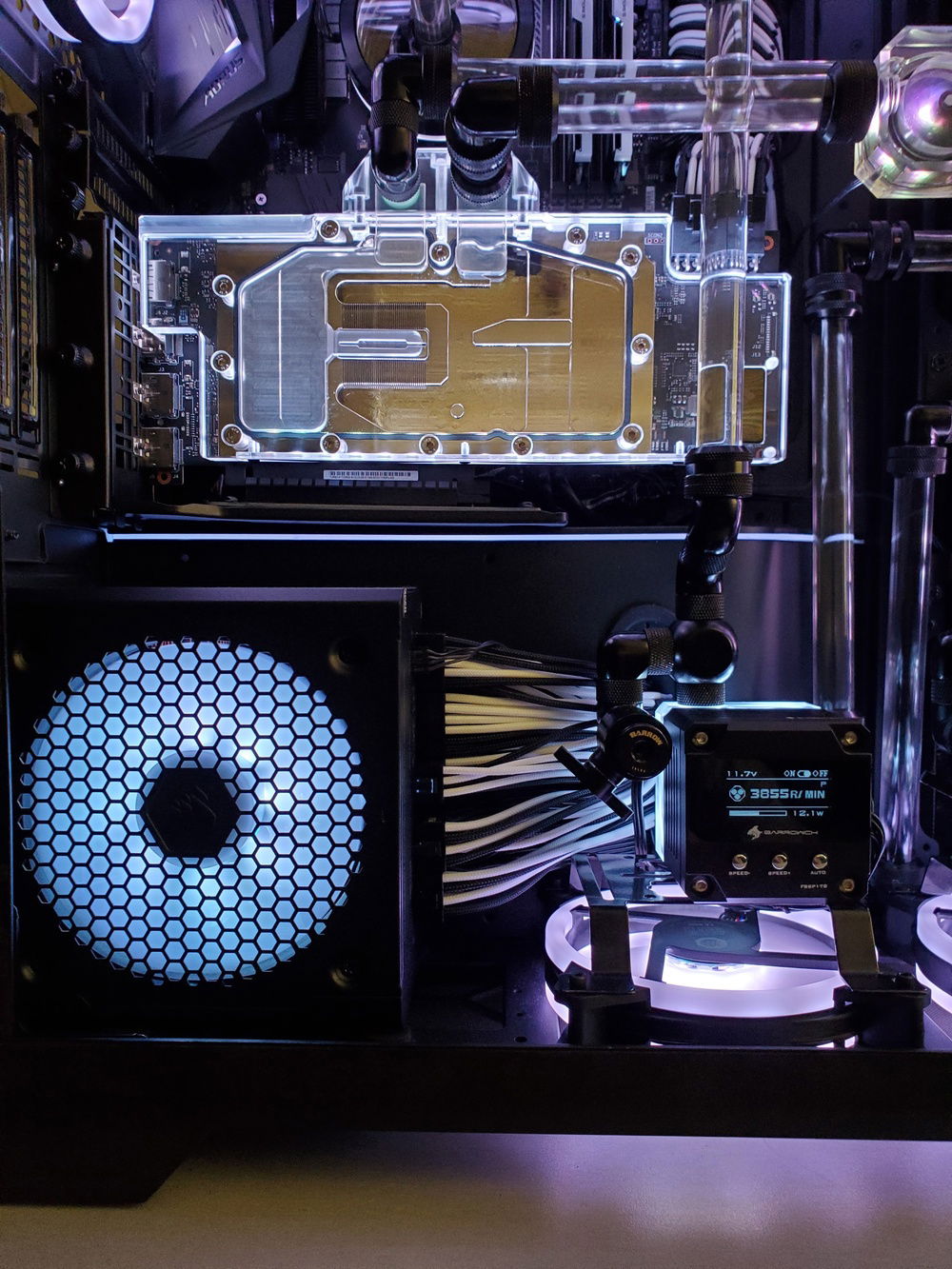 The GPU waterblock and PSU