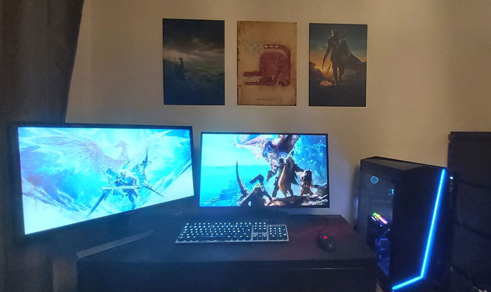 The whole build and one of my favourite games of all time, Monster Hunter World