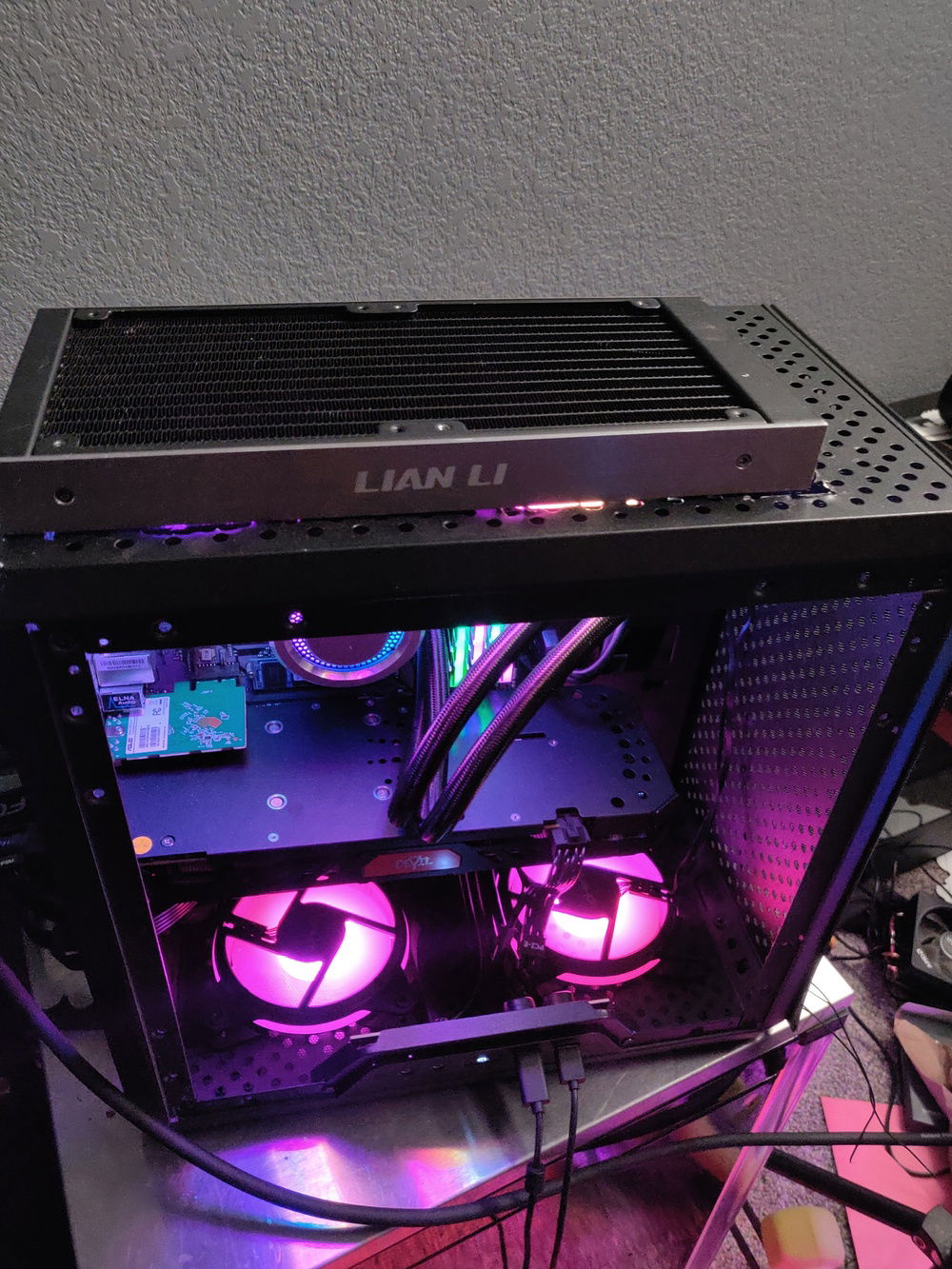 Here is the Lian Li Galahad 240mm I moved to the top of the case