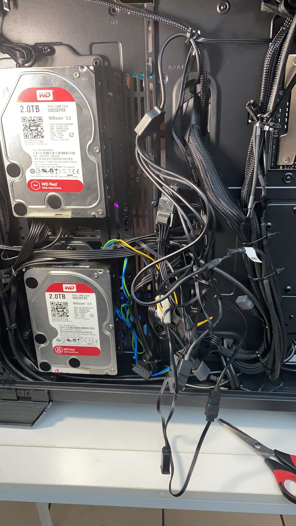 The spaghetti at the back of the build