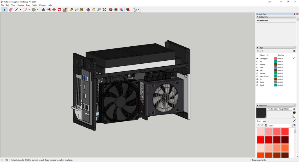 Planning GPU only loop, CPU side still cooled with Blackridge, but now fits 2 fans because of 70mm clearance in T1's 2 slot mode