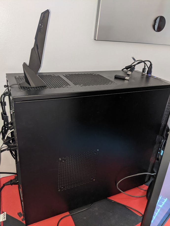 view of case with panel on