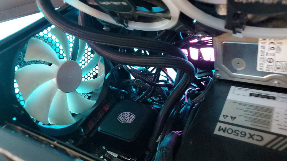 Inside view of pc while off.