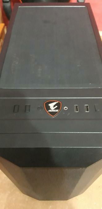 Top 
(put the motherboard sticker over the start button)