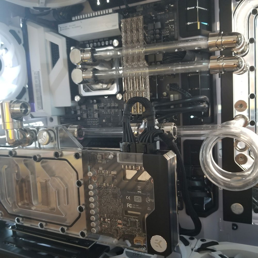 Few EKWB fittings and we got it all worked out. 
8pin connectors look ugly tho