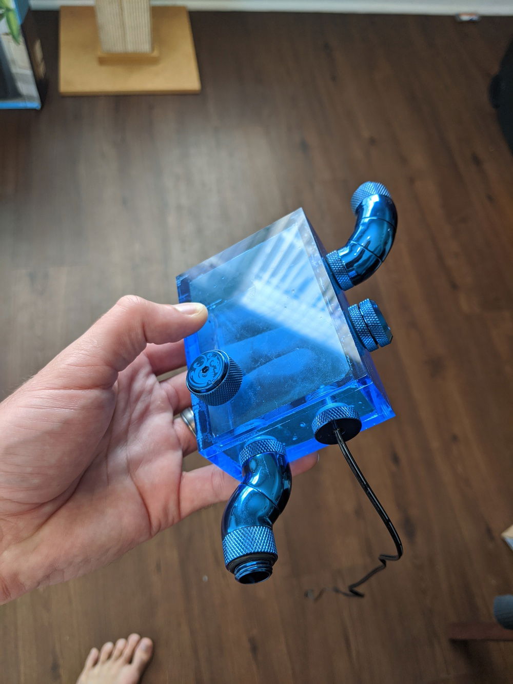 Custom reservoir I laser cut and welded.