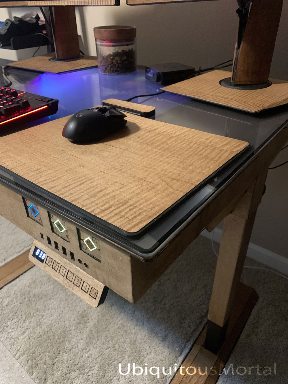 Finished front panel and mouse pad