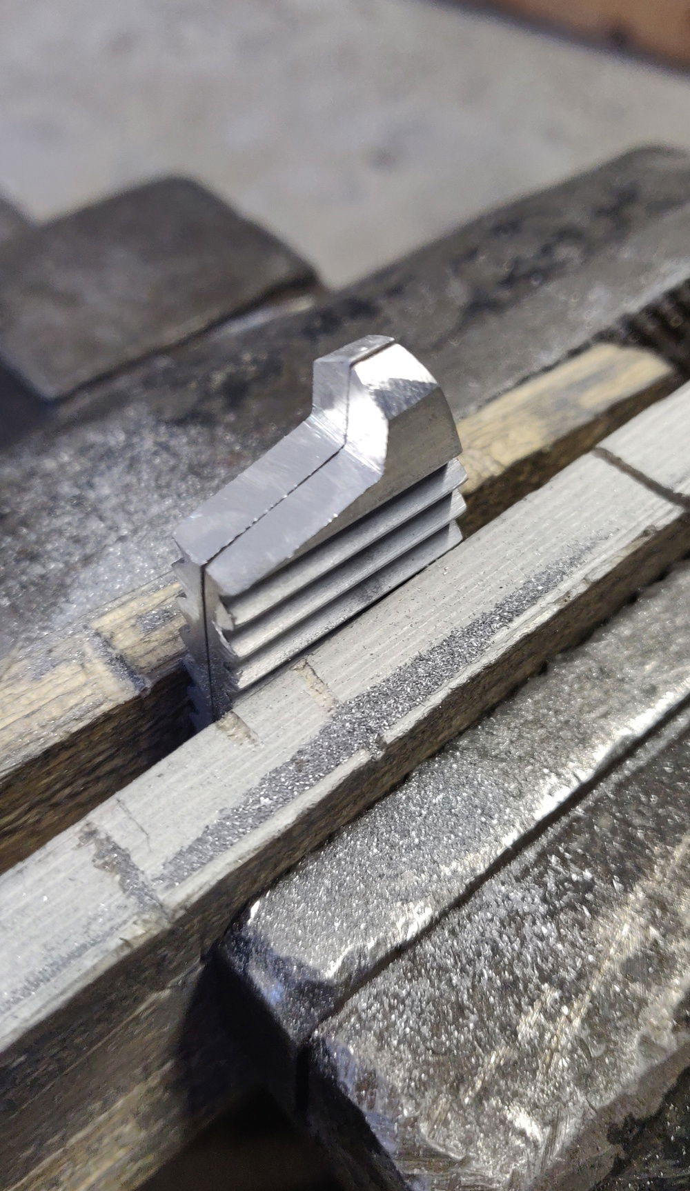 Now that I have 2 pieces I filed them relative to each other