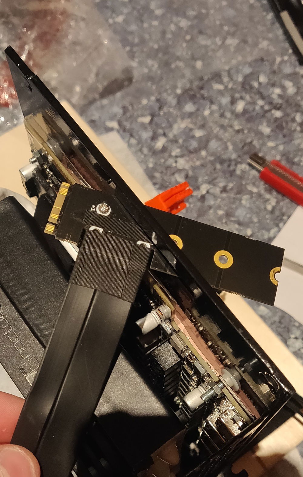 Slide the riser trough top