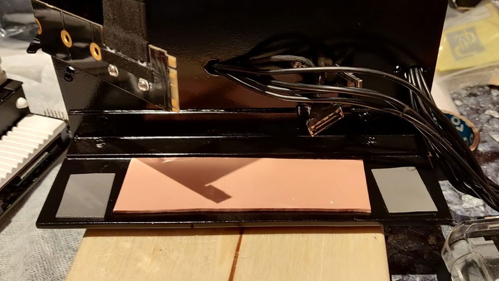 After all cables trough holes, add thermal pad for hdplex