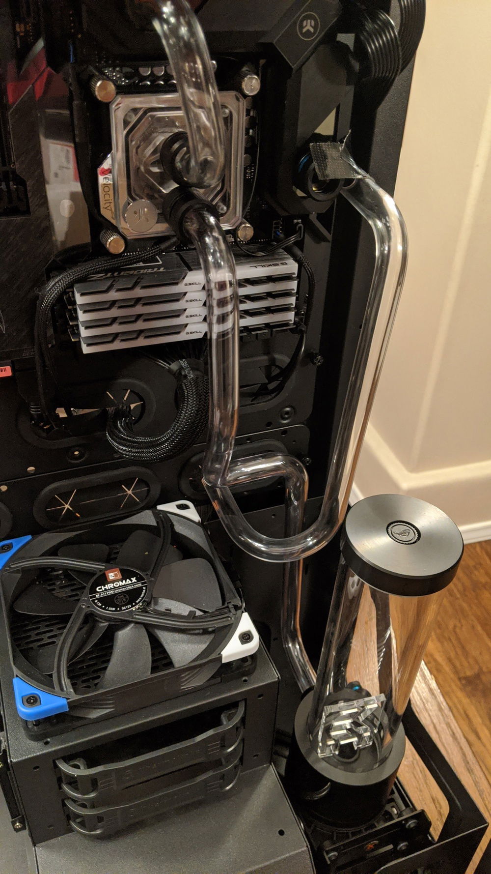 Tubes in the CPU loop.