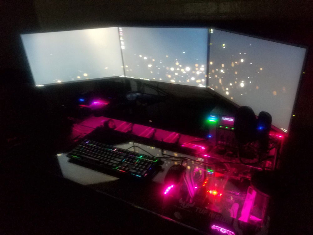 Color changes.  Pink was a bit bright, but, anything other then "white" was giving off some serious glare on the camera.  Might have to do with the lighting, or, the glass refraction.