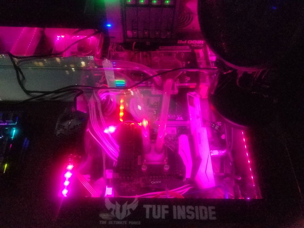 Color changes.  Pink was a bit bright, but, anything other then "white" was giving off some serious glare on the camera.  Might have to do with the lighting, or, the glass refraction.