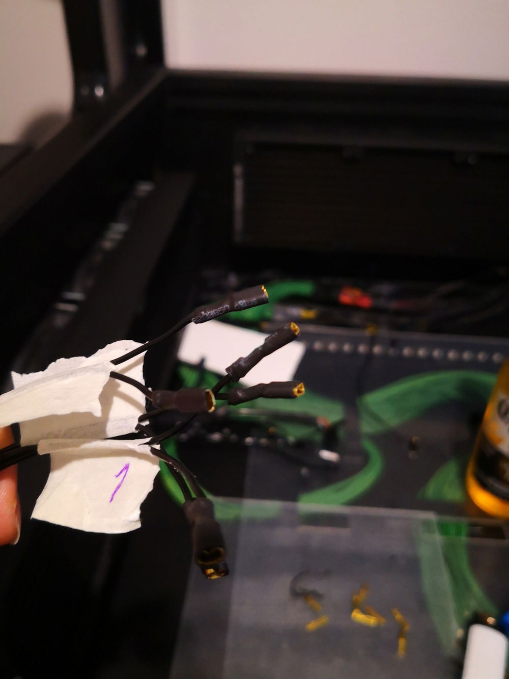 Power and restart buton cable finish