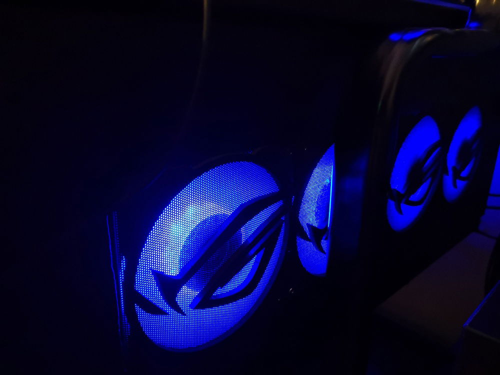 EK RGB fan view. Fan grid make it on 3D printer