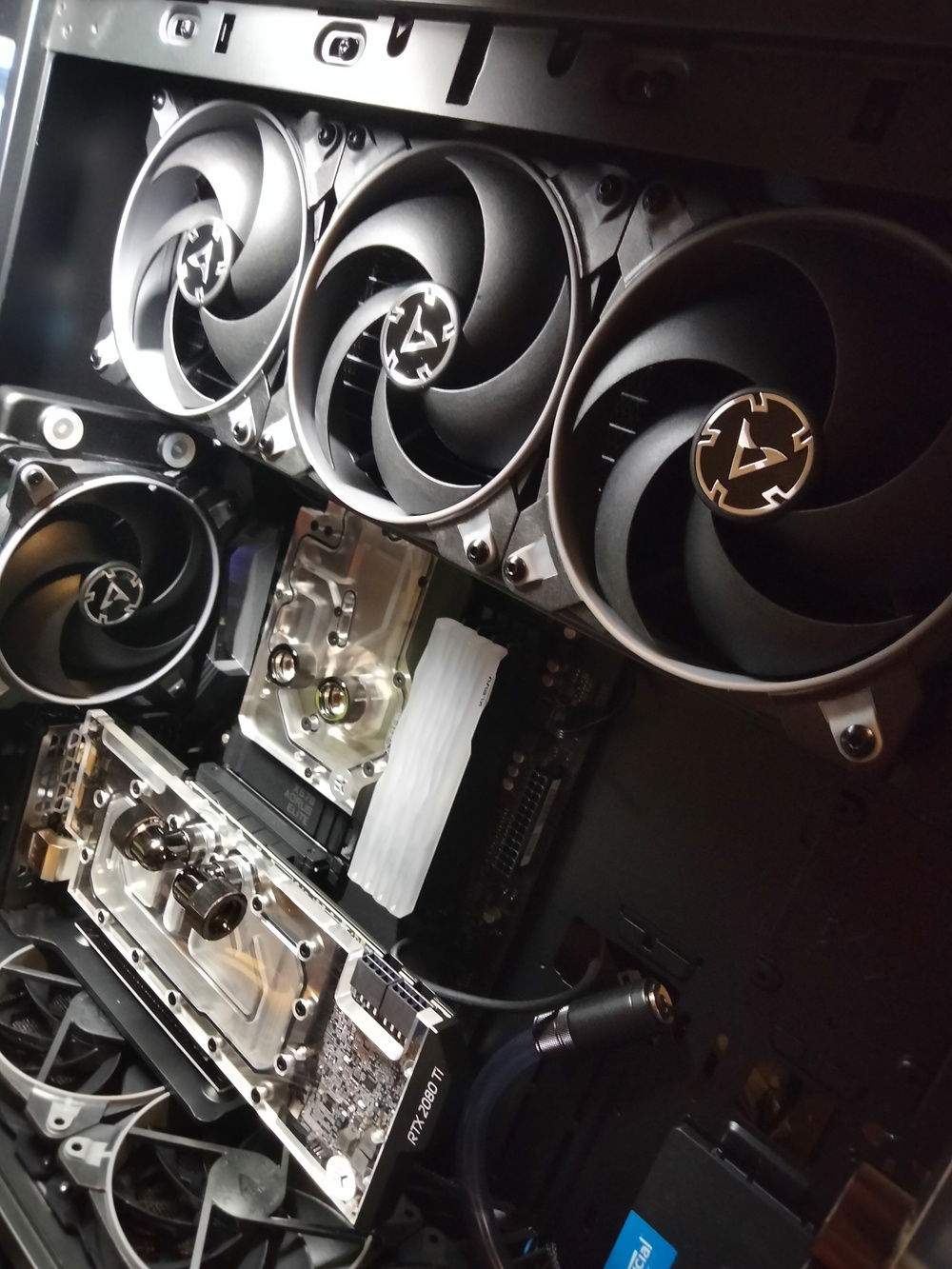 Fans and radiators on