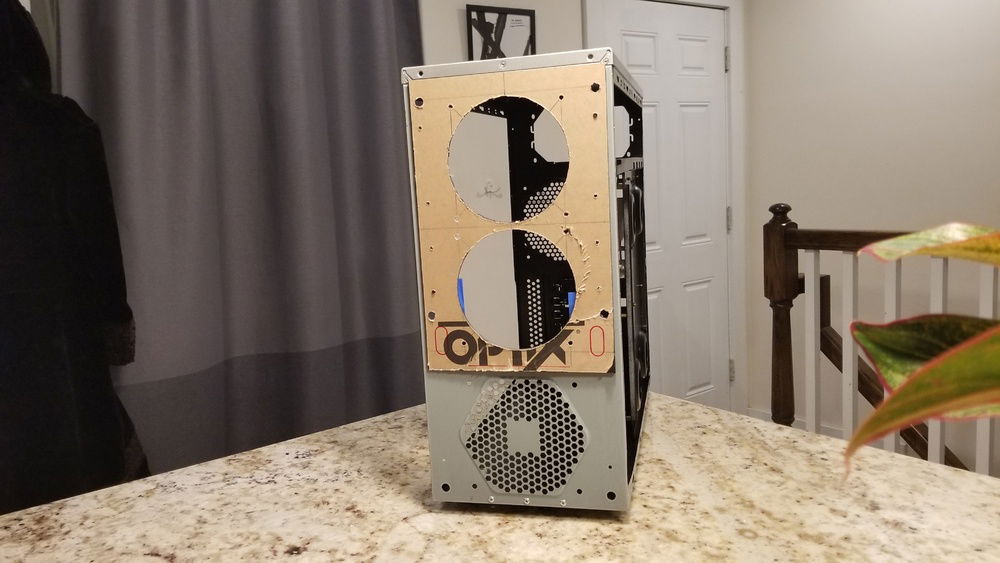 Cut and drilled out fan holders from acrylic.