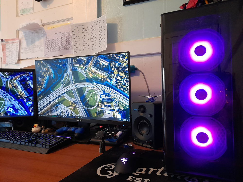 keyboard, mouse, and monitors
