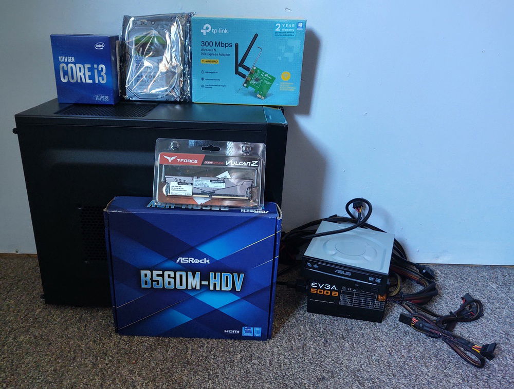 All the components ready to assemble