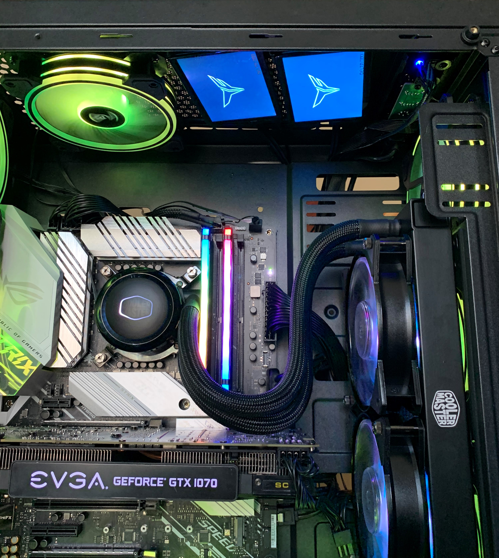 Before the 2070 Super - Close Up - Pic during Test Run - Also before final HDD was mounted permanently and system was tested to make sure everything was working. Fan correction done to keep heat below 60 degrees on max settings