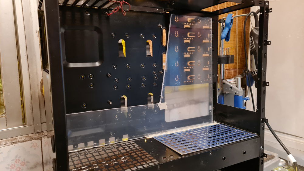 I have added the aluminum grid and cut the acrylic cover