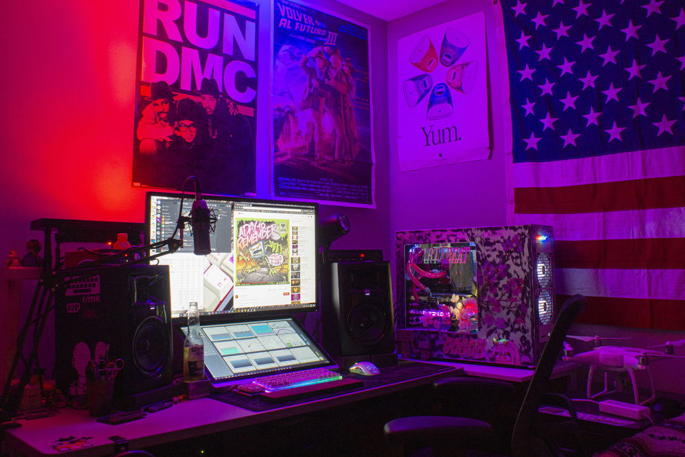 Overview of the whole setup when it was first built.