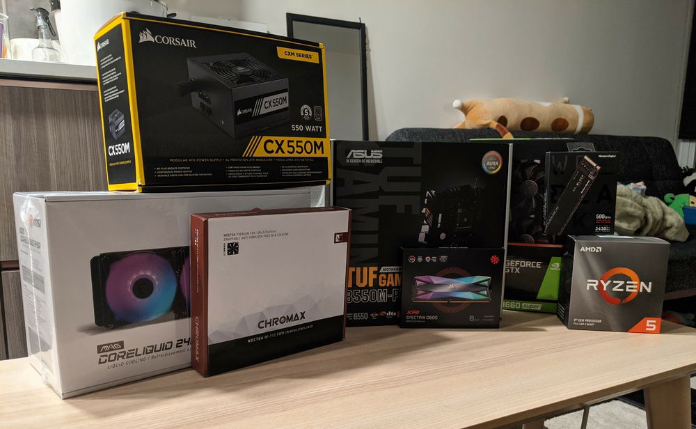 Parts family picture (ft. my cat plushie in the background)