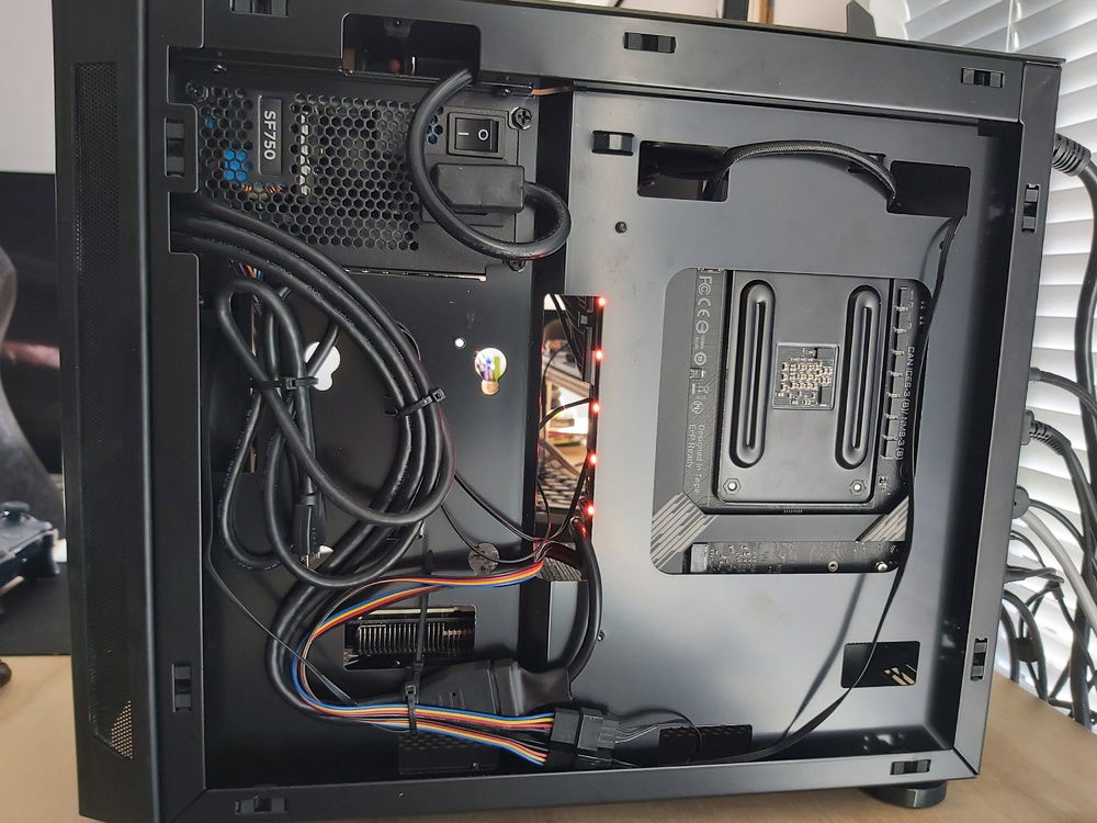 The cable-management isn't really that wonderful and the PSU extension cable was frustrating to route. Still, I think a majority of things are run cleanly so I'm happy about it!