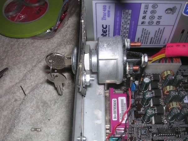 Added the 'power button'. This is a real ignition from a 1958 Plymouth Fury.