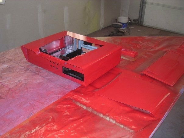 In the paint booth - Same exact paint used by the effects company for the "Christine" cars in the movie. (The Plymouth Fury never was sold from the factory in that color, BTW)