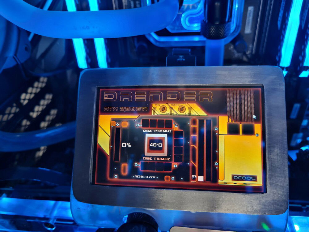 New skin for my small screen with the information of the graphic card and the liquid cooling