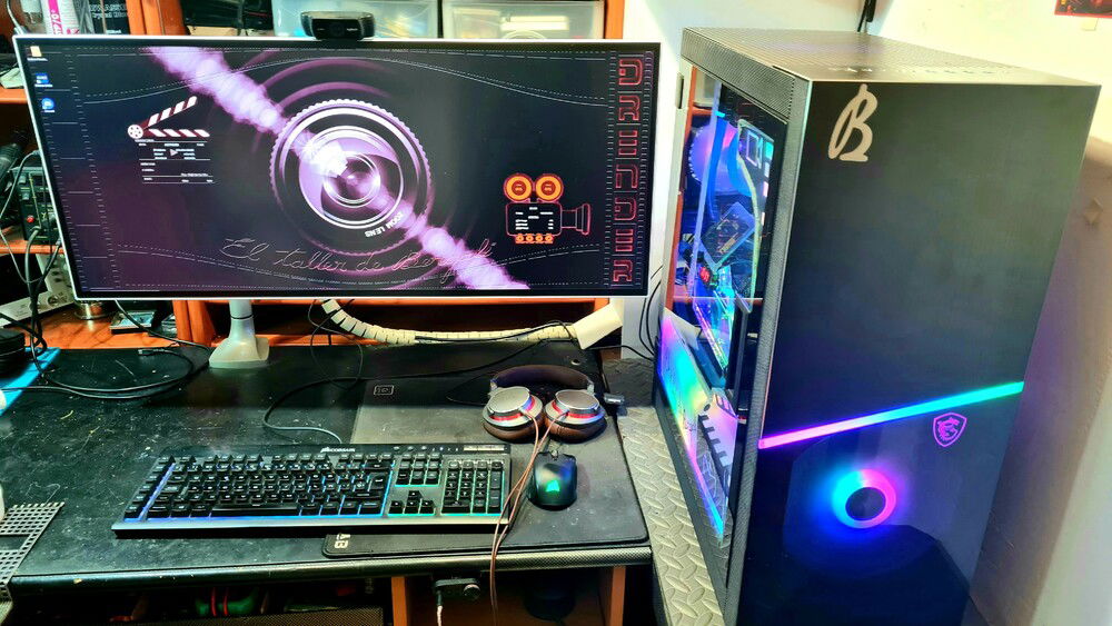 frontal view of the setup