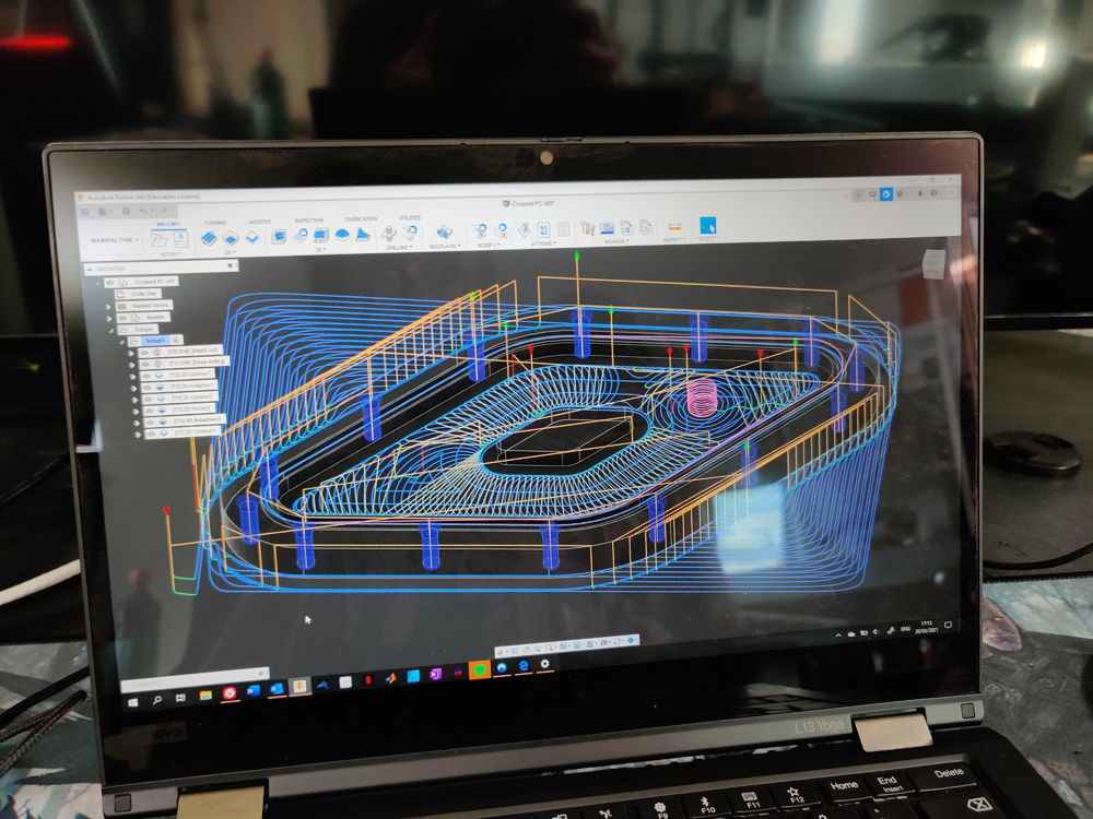 toolpaths for machining the distro plate