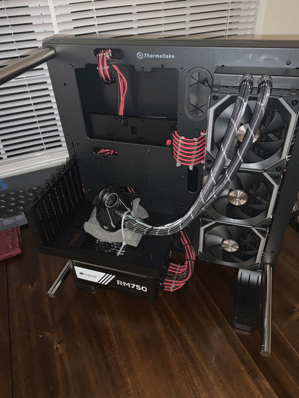 Put the AIO and PSU on.