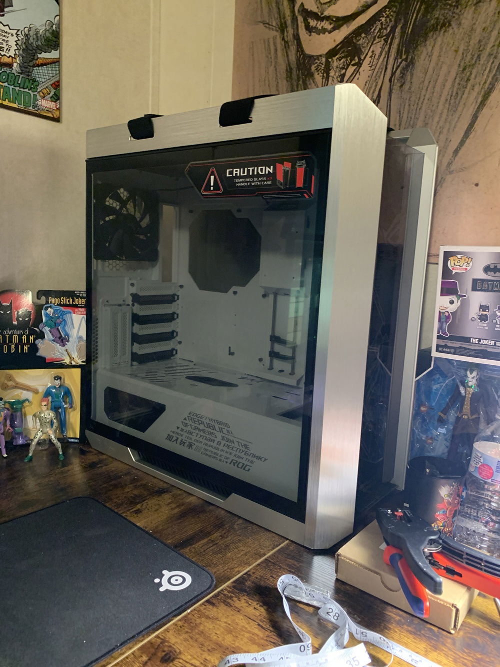 Seeing how case would fit on my desk.