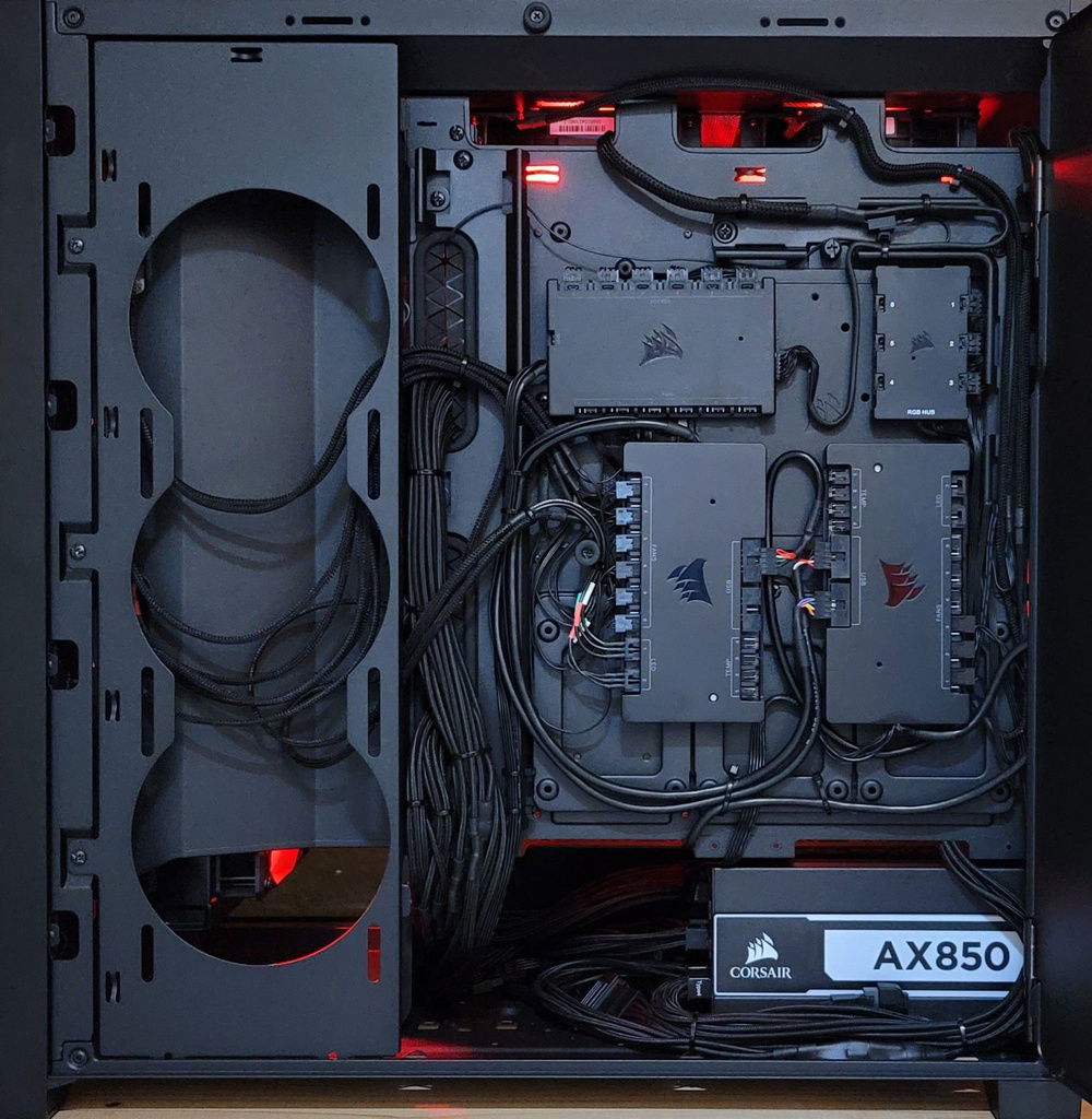 Backside of motherboard tray (no flash)