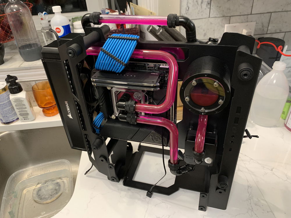 Initial fill.  Filling didn’t go well, so had to redesign the fill cap fittings