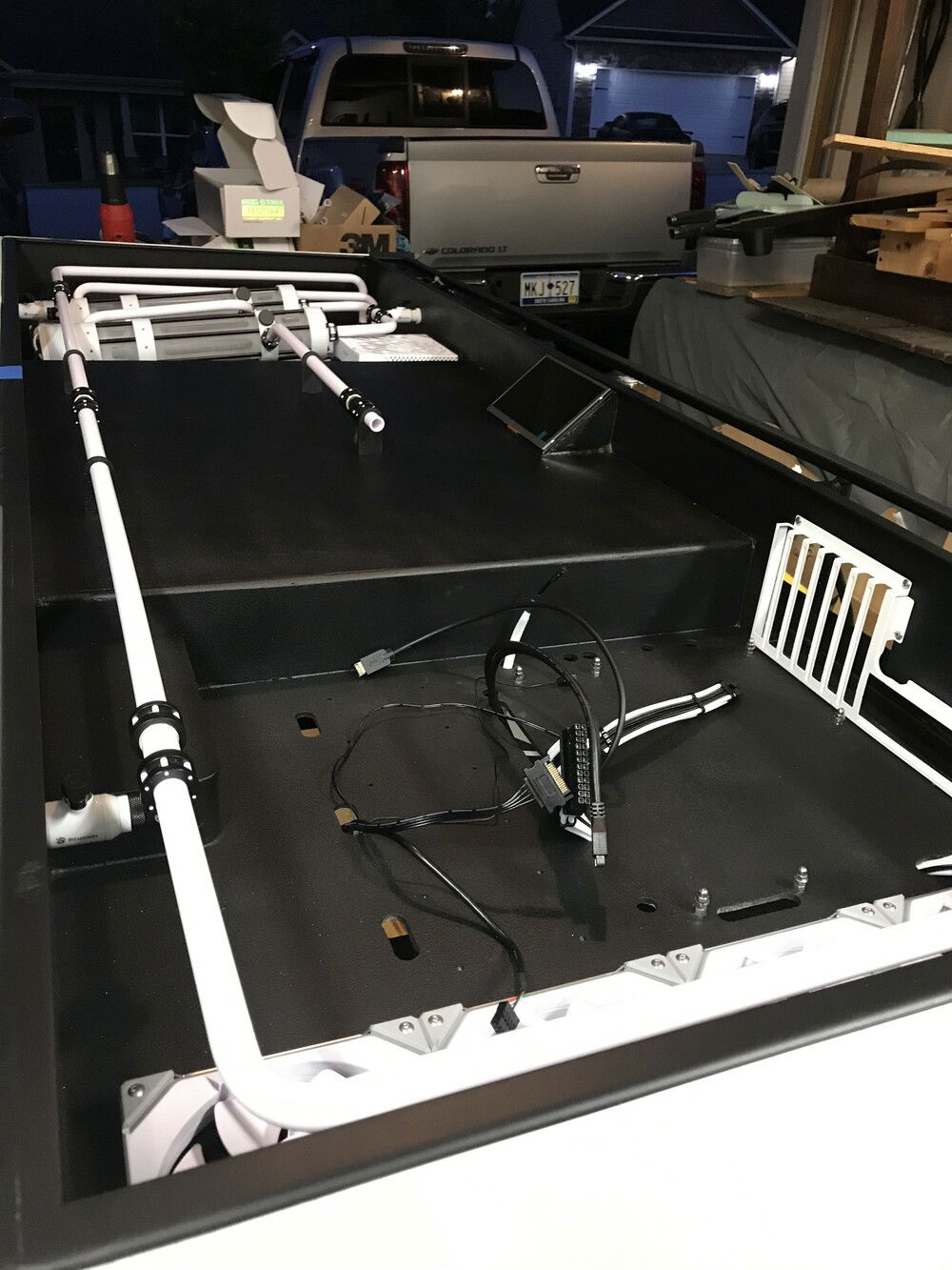 Finished crossing over the middle and adding the water temp sensor and couplings in the middle