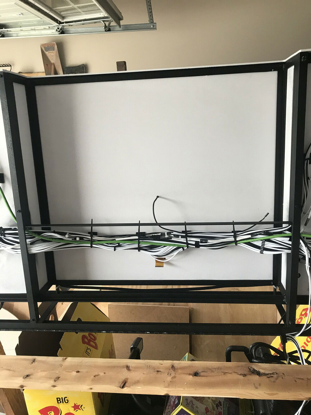 Getting all of the cables made and tidied up under the desk.