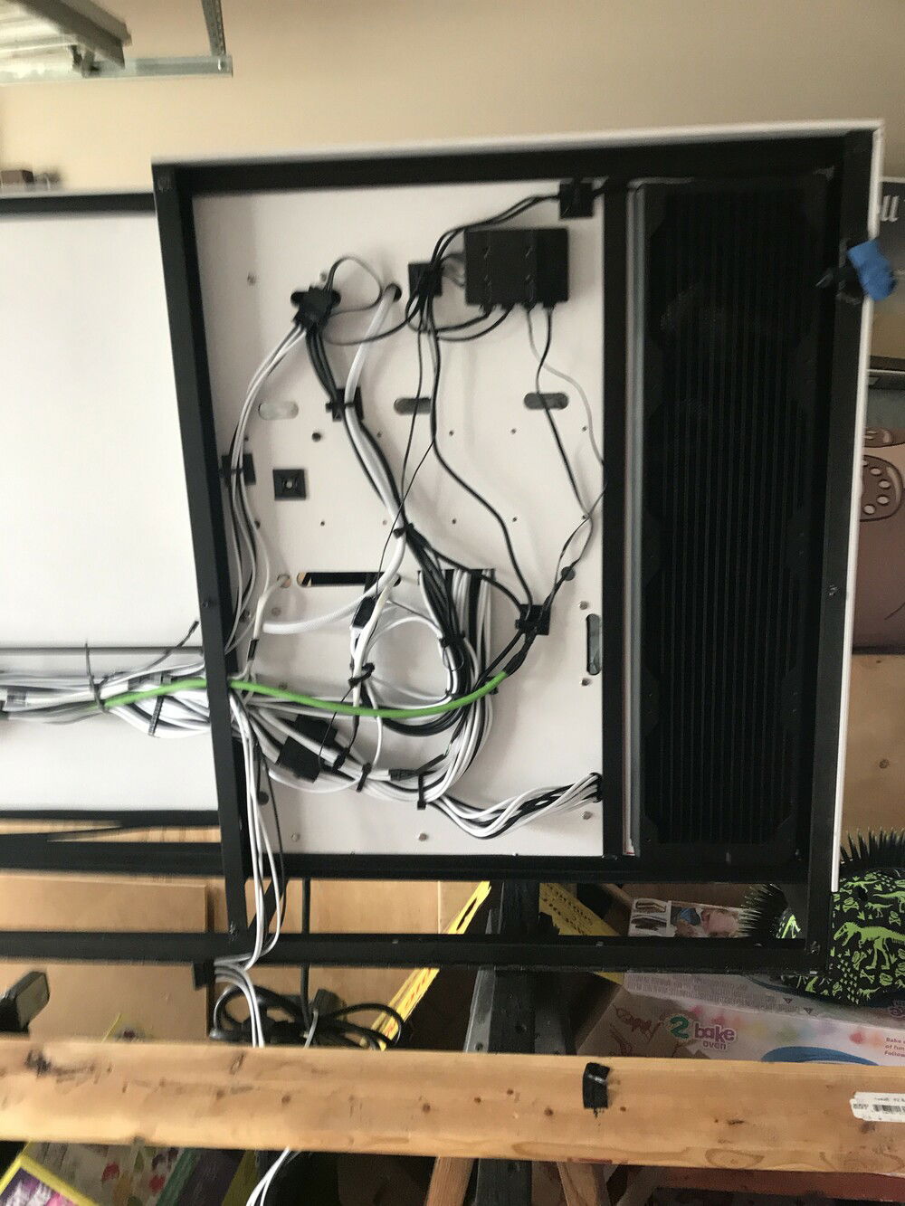 Getting all of the cables made and tidied up under the desk.