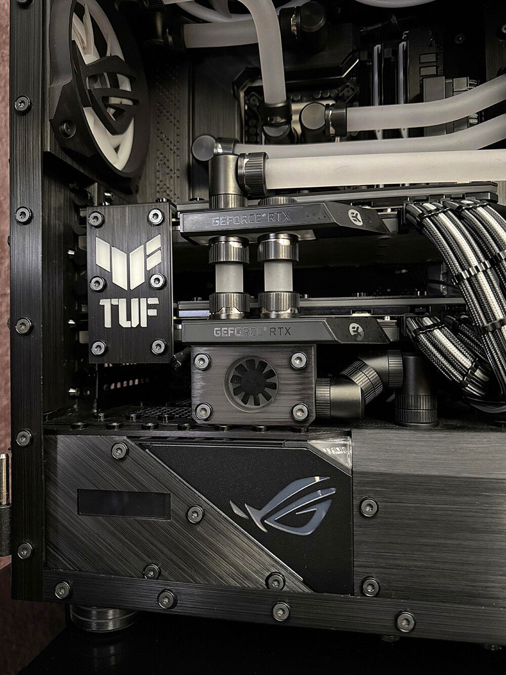 Custom made RGB SLI bridge cover.